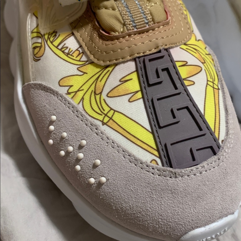 Versace Pink and White Women's Sneakers - Picture 4 of 9